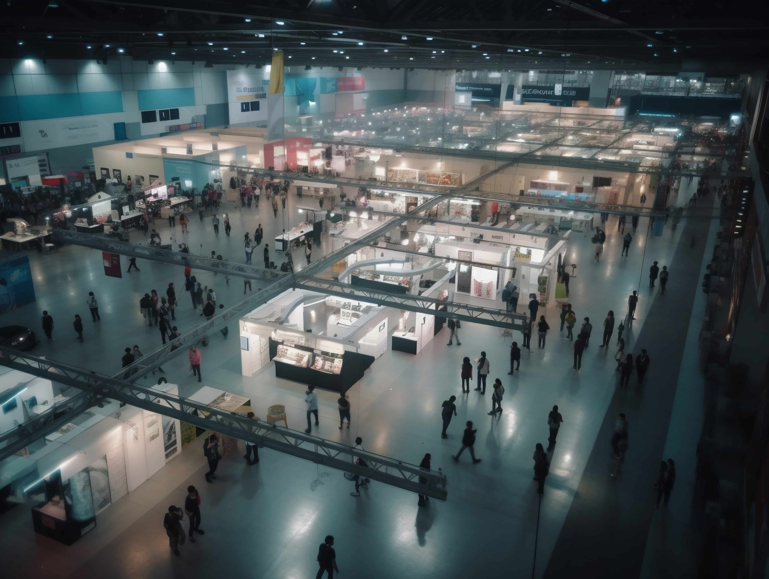 Messerhalle mit vielen Besuchern
